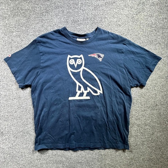 October's Very Own Other - OVO x NFL New England Patriots Game Day T-Shirt Men's 2XL Navy Blue Graphic Tee